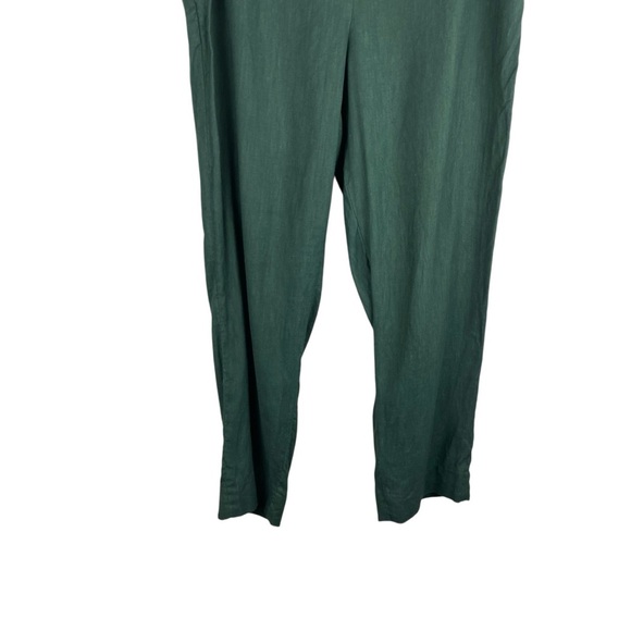 Babaton | Dark Green Linen Blend Ankle Pants - Picture 3 of 8